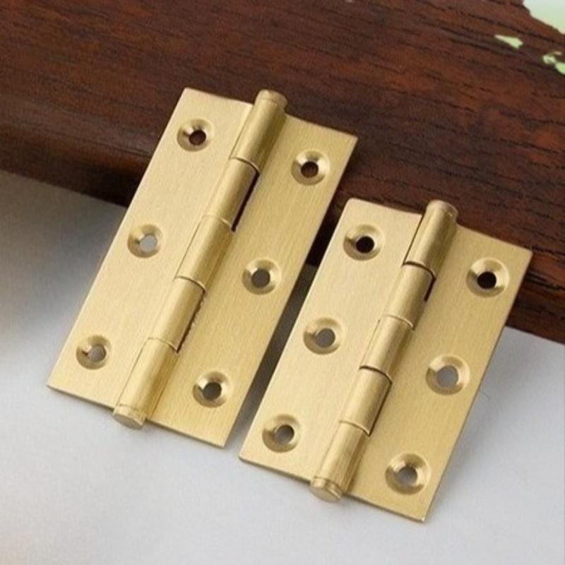 4 Pieces of High-end Brass Hinges Bedroom Wardrobe Door Hinges Kitchen Drawer Cabinet Hinges Wooden Furniture Accessories