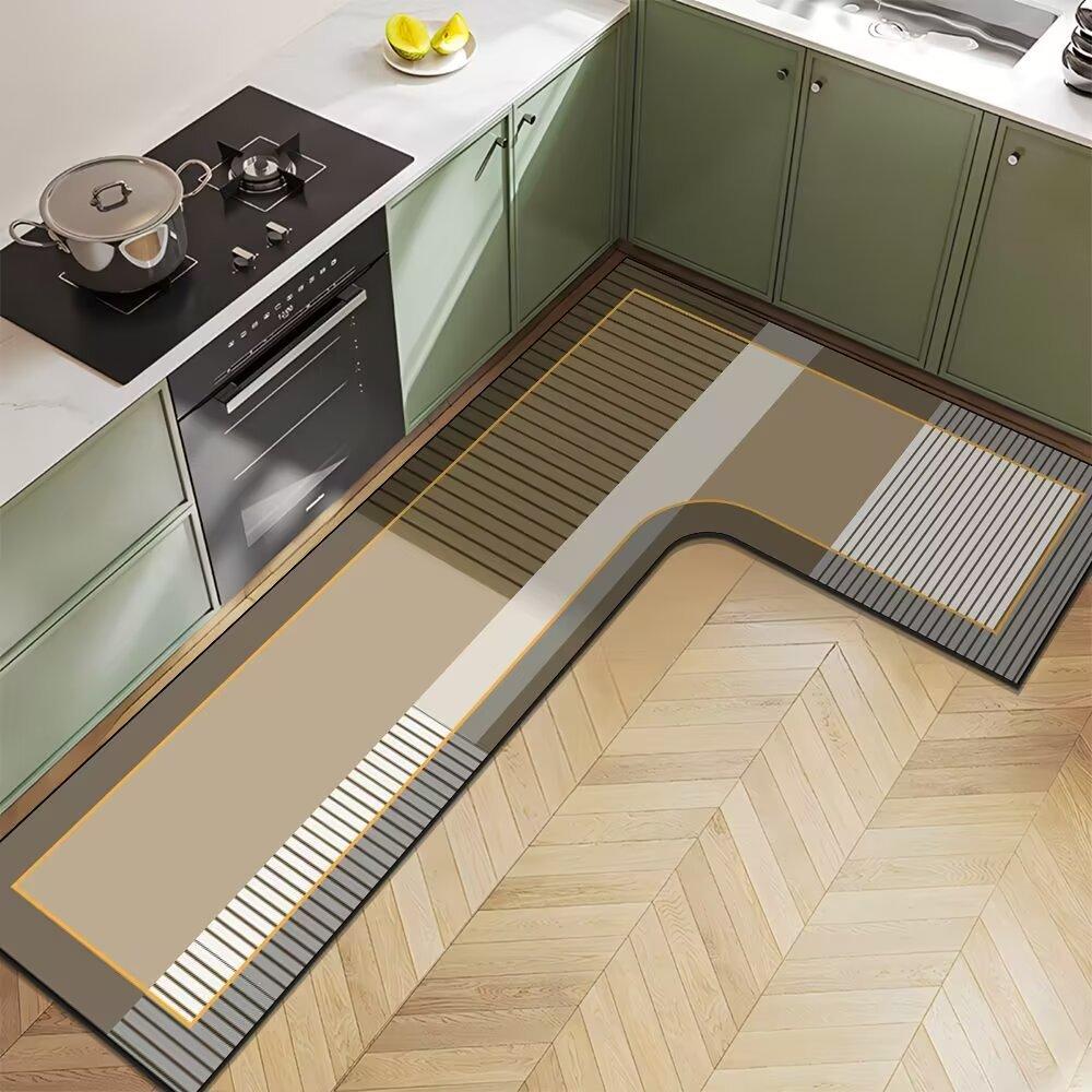 Коврик для кухни Nordic Light Luxury Diatom Mud Household L-образной формы, впитывающий воду, противоскользящий, быстросохнущий и простой в уходе