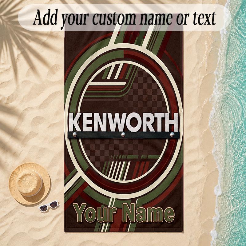 Beach TowelKenworth Custom Name Text Personalized Soft Towel for Beach Pool Indoor Home Decor Gift