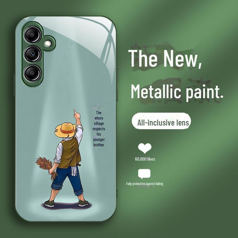 Чехол для телефона Samsung A73 Village People для A32, S21, A52s, A70 в металлическом цвете и зеленом цвете от Cangling.