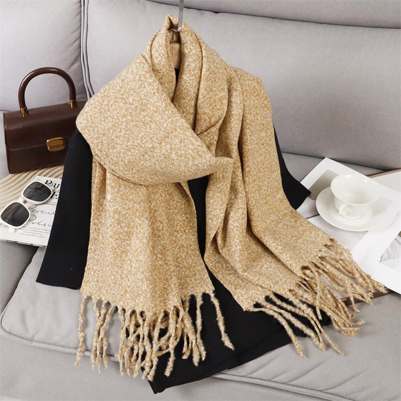 Luxury 2 Colours Cashmere Scarf Women Autumn Winter Shawl Pashmina Handkerchief Lady Pareo Soft Outdoor Windproof Travel Bufanda