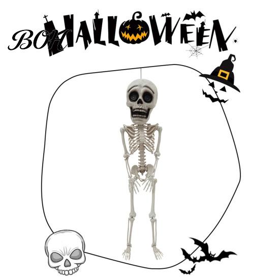 Halloween Party Supplies Posable Skeleton Decoration, 41 Inch Full Body Hanging Human with Decorative for Fireplace Movable Joints Yard Garden