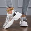 Women Casual Shoes Silvery Sequin Glitter Platform Sneakers Girls Elevated Thick Soled Shoes