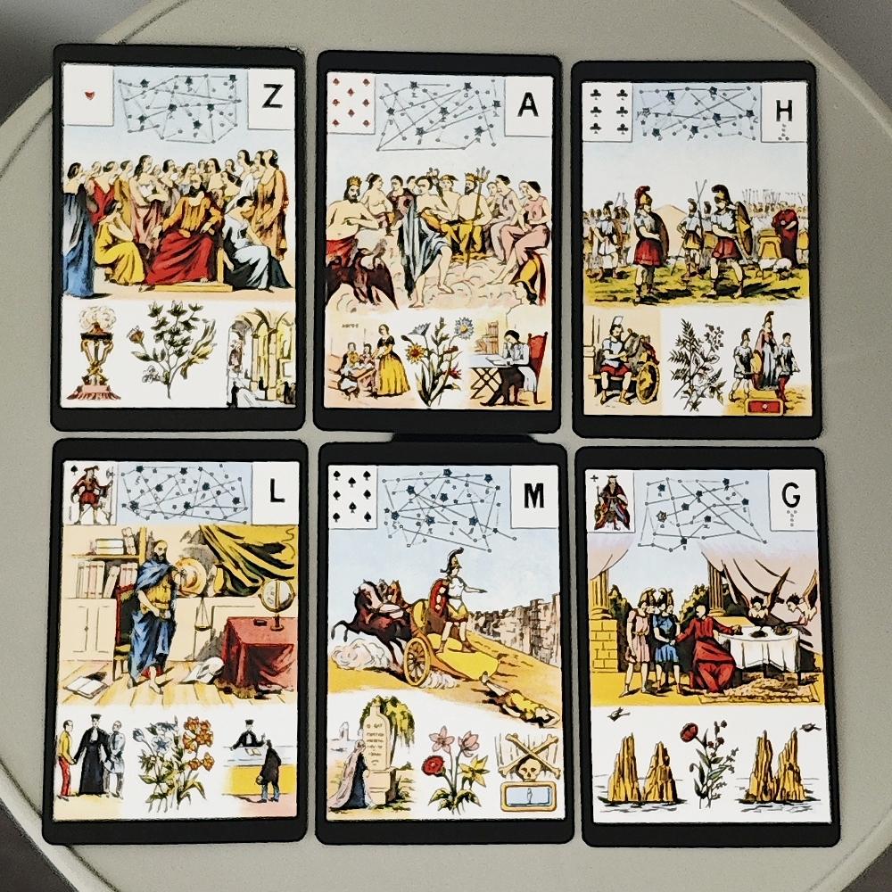 Grand Jeu De Mlle Lenormand Deck 54 Pcs Lenormand Oracle Cards 9*6cm Printed On 350GSM Double Embossed Cardstock