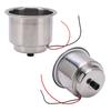 2PCS Luminous Cup Holder Insert 8 LEDs 304 Stainless Steel with Draining Hole for Marine Boat CarRed LED