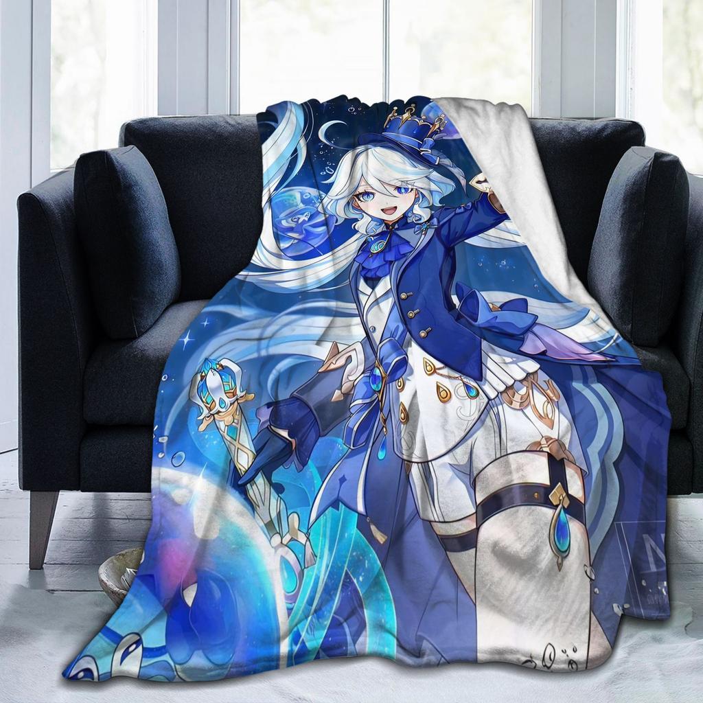 Furina Genshin Impact Game Blankets Flannel Winter Multifunction Ultra-Soft Throw Blankets for Sofa Travel Rug Piece