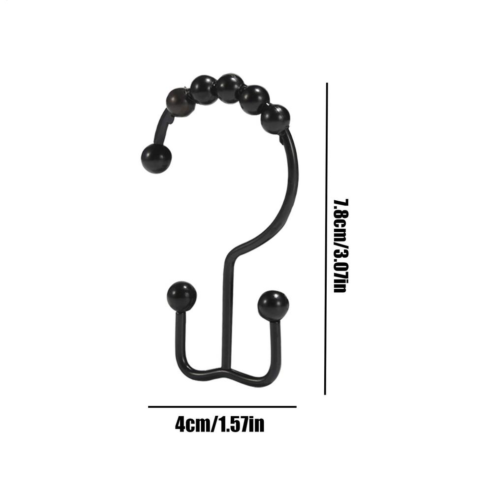 Metal Shower Hooks 12 Pieces Double Glide Drapery Rings Shower Rings Rust Proof For Home Window Closet Bathroom Hotel Dorm Gym