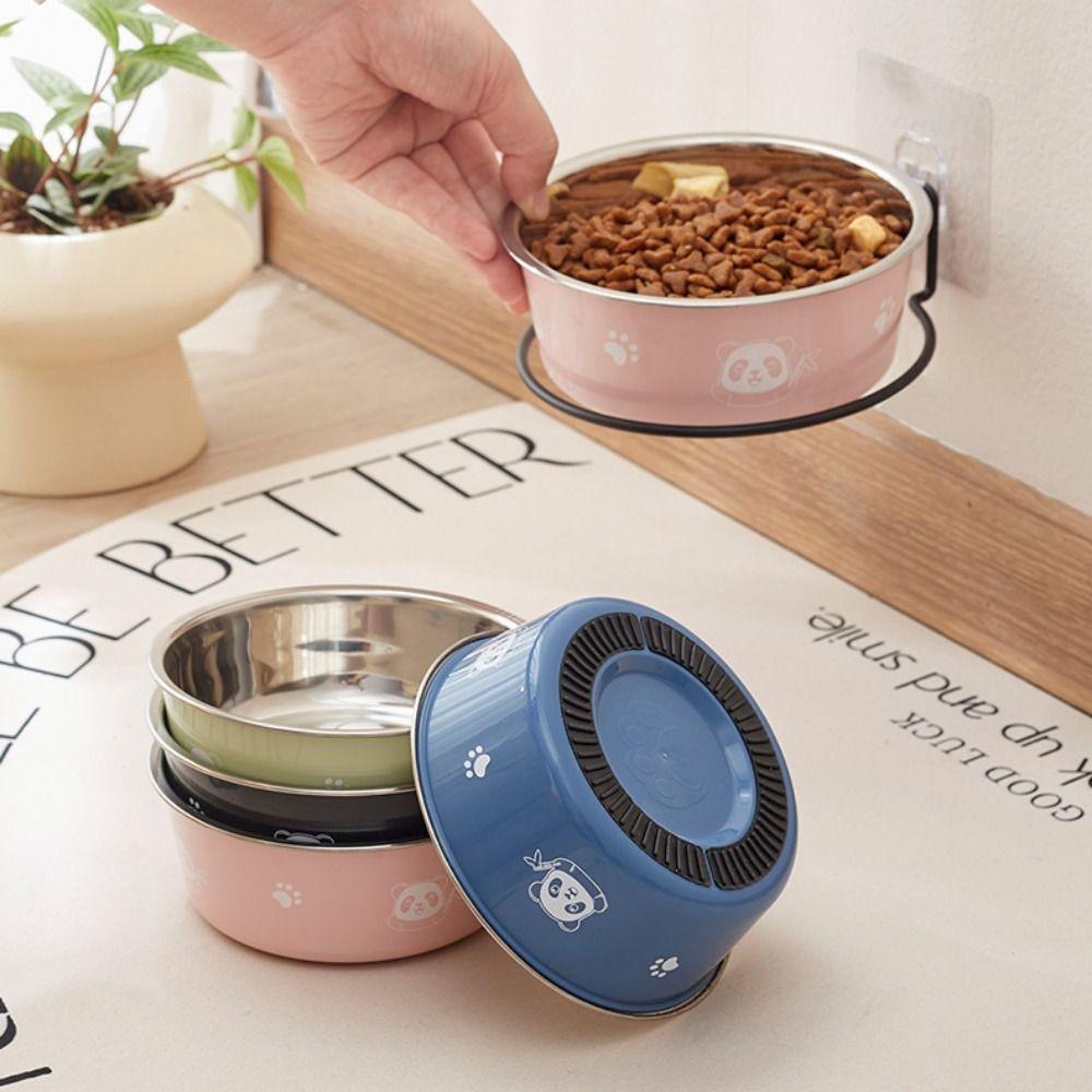 Нескользящая миска для кормления кошек с рисунком панды, поднос для питья и еды для щенков и котят