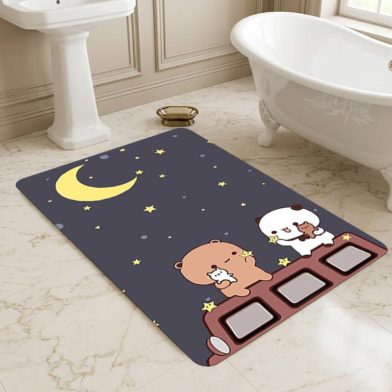 Nightly Bears Living Room Nonslip Area Rug Soft Carpet For Bedroom Game Playroom Sofa Office Home Decor Doormat Christmas Gift C926176