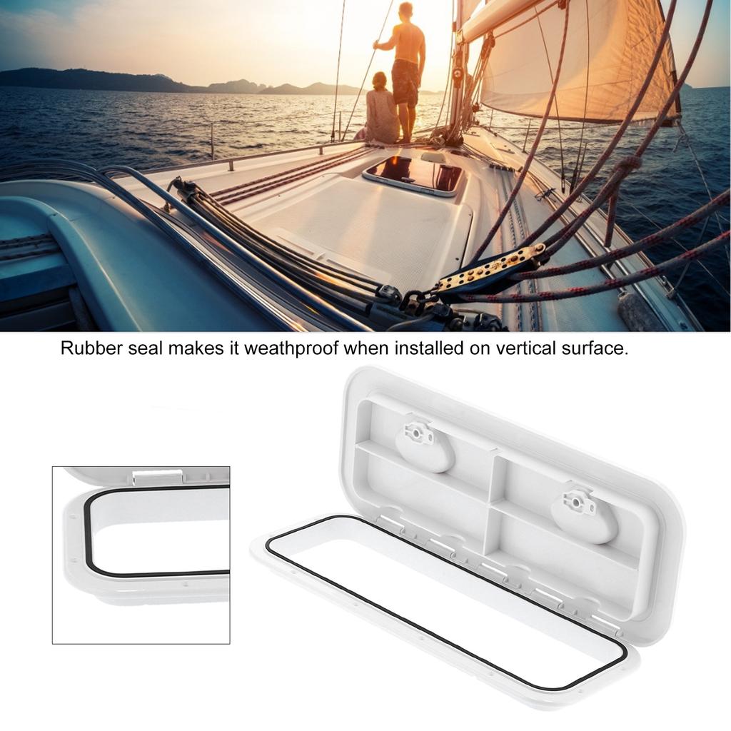 Deck Access   Inspection Cover 180 degrees  Hinged Lid Anti UV with Lock for Marine Boat 24 x 9.5in(White )