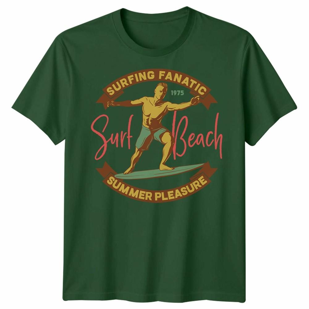 Surfing Fanatic Unisex T Shirt Cool Surfer Design Summer Holiday Clothing Tee