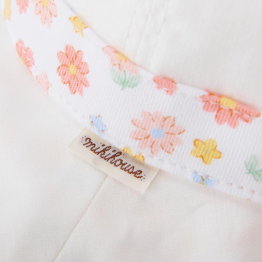 [Miki House] Hat, UV Protection, with Sunshade, 100% Cotton, with Elastic, for Girls, Baby, Kids, Children's Clothing, 12-9105-493, LL (54-56cm),