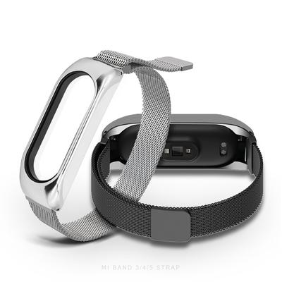 Для Xiaomi Mi Band 4 5 6 браслет Millet 4 3 ремешок для браслета, для Xiaomi браслет Millet 3 5 6 магнитный ремешок для часов из нержавеющей стали AVE