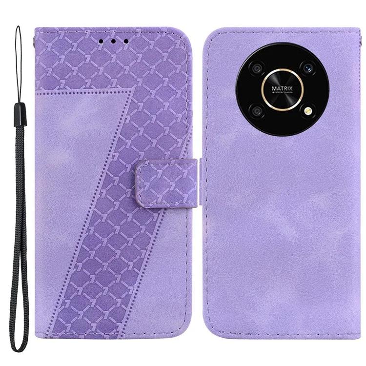 Тонкий кожаный чехол для телефона Honor X9 4G / 5G с откидной крышкой-бумажником и подставкой с принтом в форме 7 форм