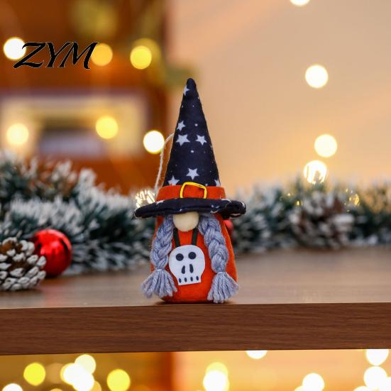 Plush Dwarf Dolls for Home Halloween Gnome Decoration, Spooky Witch Hat Swedish Tomte Elf Figurine, Decorative Gnomes Shelves Mini Soft Scandinavian