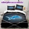 Detroit Lions Pattern Bedding,Quilt Set Quilt Cover Pillowcase Home Birthday Gift (1*duvet cover+2*pillowcase,without core)