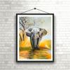 DIY Elephant 5D Diamond Painting Full Round Drill Rhinestone Animal Diamond Embroidery Cross Stitch Mosaic Kits Wall Art Decor