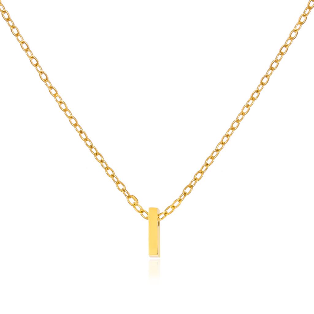 Stainless Steel Initial Necklace for Women Men Gold Color Cut Letters Single Name Choker Necklace Jewelry Gift Dropshipping