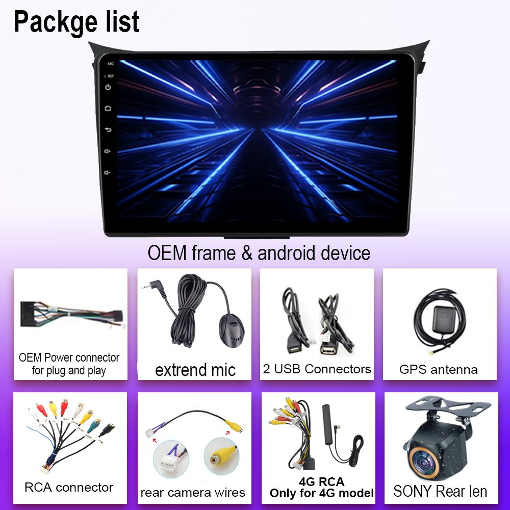 Для Hyundai i30 II 2 GD 2011 - 2017 Android 14 Беспроводной Carplay Радио Стерео 4G GPS 5GHZ WIFI Навигация Мультимедиа Нет 2din DVD