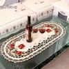 Vintage Living Room Pastoral Embroidery Fabric Tablecloth Dining Table Coffee Table Runner Home Decor