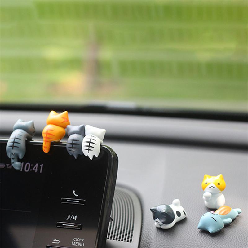6Pcs Creative Cute Car Inner Ornament Center Console Cartoon Doll Tripper Decoration