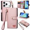 For iPhone 17 Pro Max Case RFID Blocking Zipper Pocket Leather Wallet Phone Cover with Strap