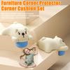 4 шт. Защитный уголок для мебели с изображением животных из мультфильмов, защита от столкновений, защита от детей, самоклеящийся защитный уголок для стола с острыми краями, защитный бампер