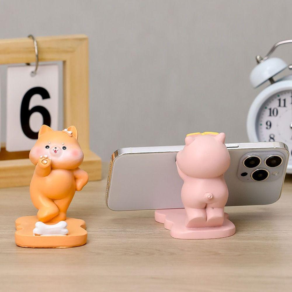 Resin Panda Mobile Phone Holder Cat Dog Panda Desk Lazy Bracket Desk Tablet Phone