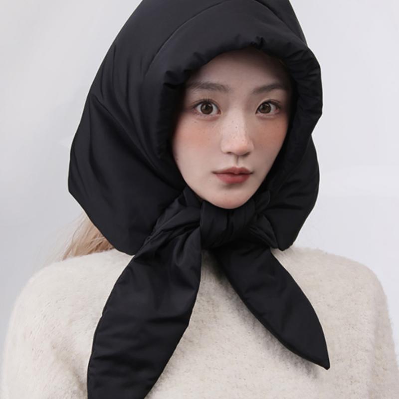 LOOKING4U Шапка с капюшоном, утепленный шарф-муфта C1 Черный