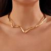 Geometry Choker Necklace Gold Color Party Collar Luxury Twist Neck Necklace  For Women