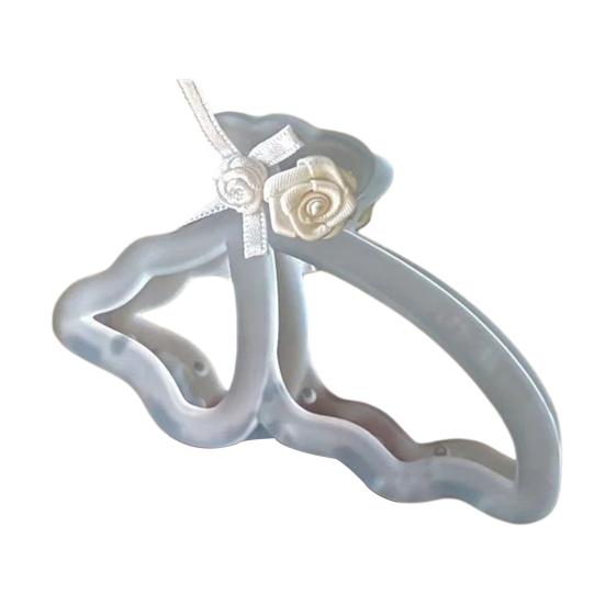 Hair Claw Hollow Butterflies Design 3D Rose Flower Decor Hair Clip Non-slip Teeth