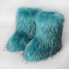 Winter Women Fluffy Faux Fox Fur Short Boots Comfortable Plush Warm Snow Luxury Girls Furry Fashion Footwear