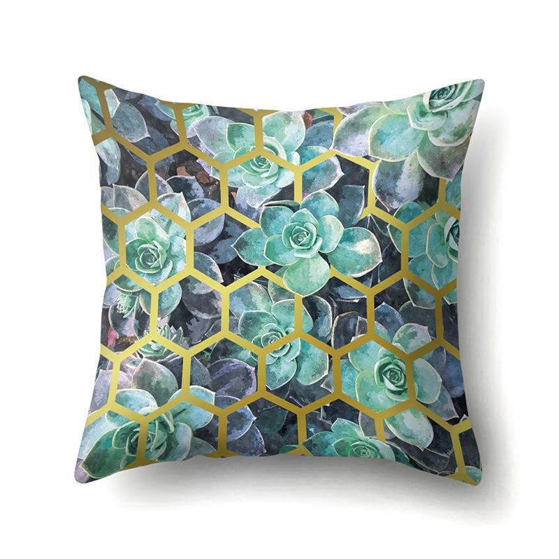 Ins Marble Polyester Pillowcase Car Decoration Home Printed Car Waist Cushion Pillowcase Pillowcase Car Decoration