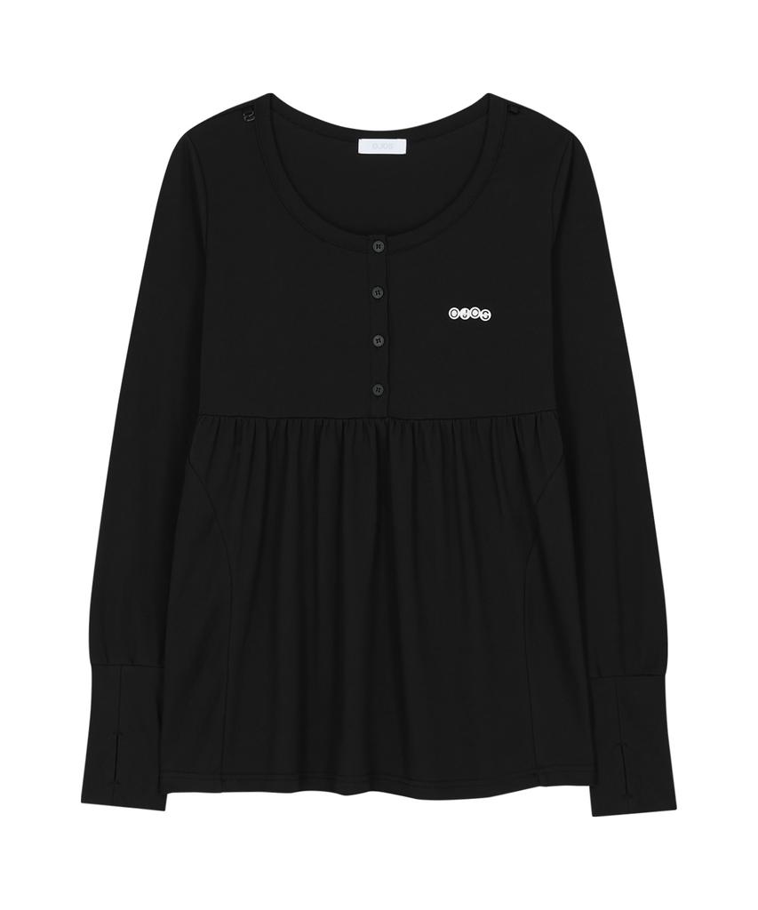 OJOS Layered Bra Flare Top / Black