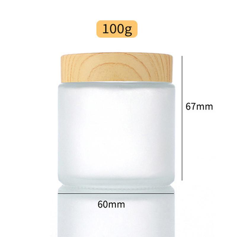 5G-100G Frost Glass Cream Bottle с деревянной крышкой портативная пустая бутылка для ухода за кожей гель сыворотка контейнер косметический дозатор инструмент
