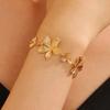 2025 New Splicing Gold-plated Flower Bracelet, Light Luxury and Cold Style Women's Fashion Versatile Temperament Jewelry Wholesale