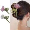 Tulip Flower Hair Catch Clip Non-slip Alloy Hair Grip Elegant Hair Claw Women Girl Shark Clip Long Hair Gripper Fashion Hair Accessories
