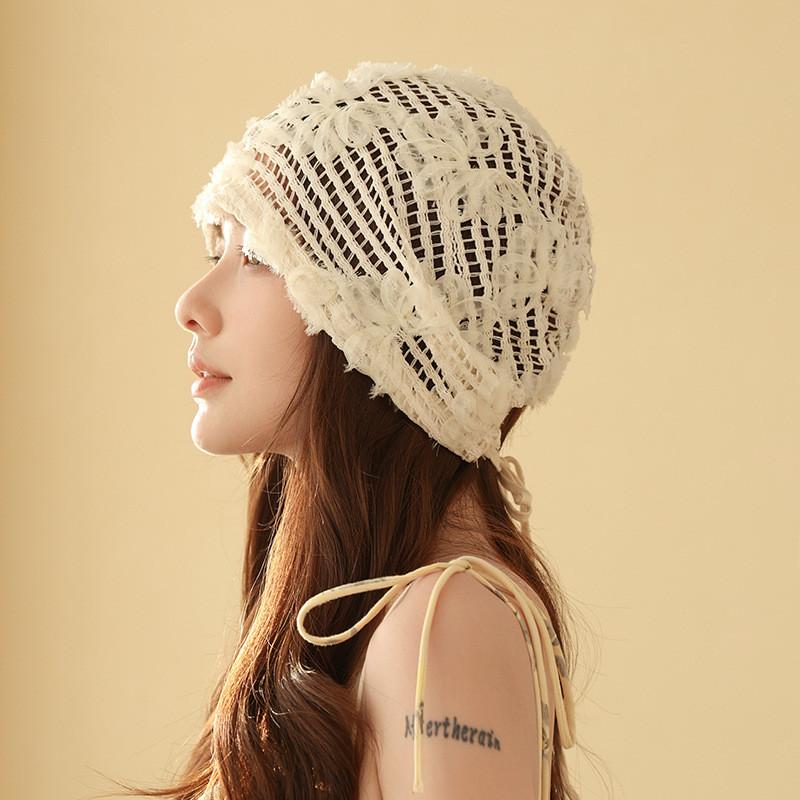 Color Solid Flower Knitting Versatile Unisex Alphabet Fall Winter Hat Outdoor