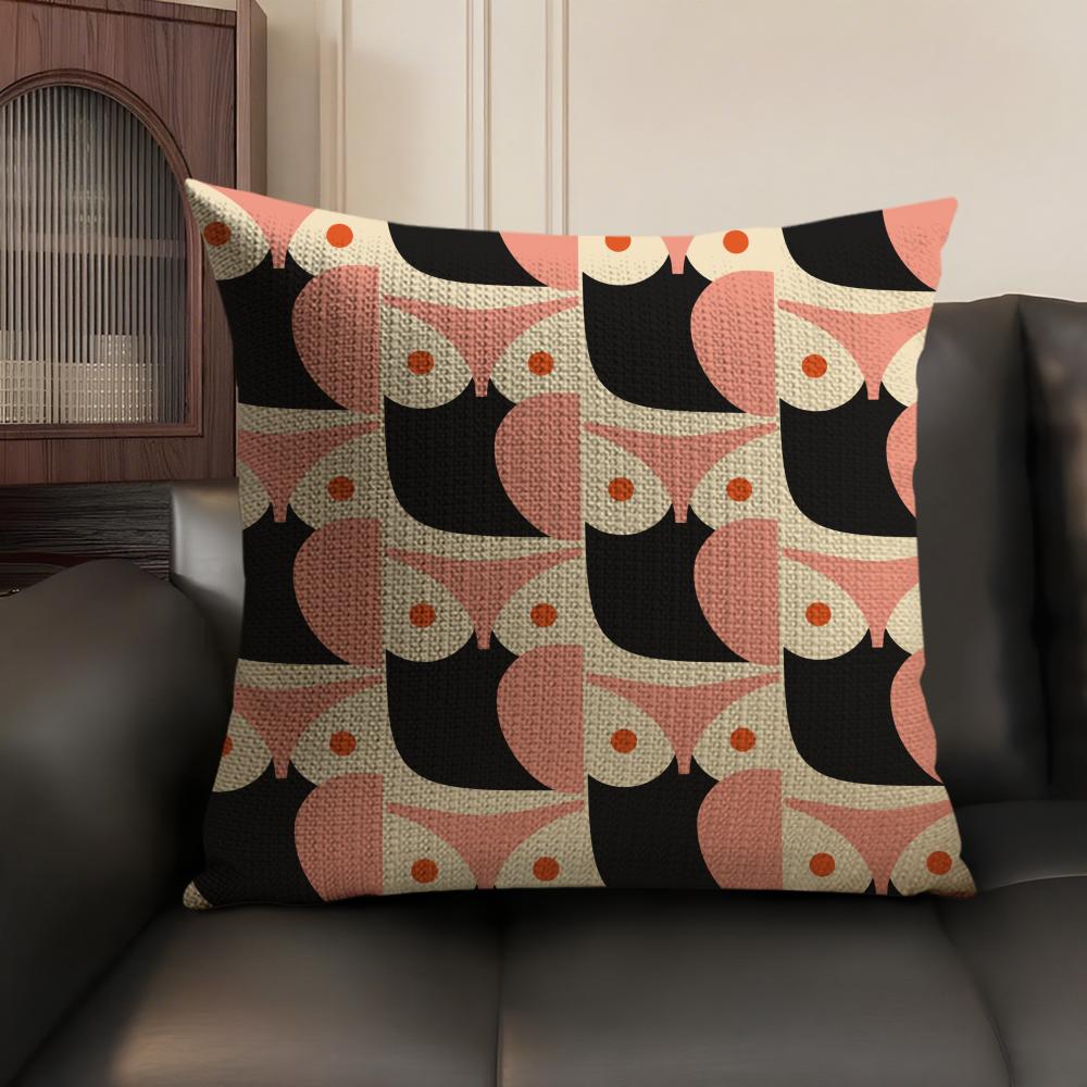 Чехол на подушку O-Orla Kiely Цветочный Натуральный лен Органическая ткань Двусторонняя печать Диван Домашний декор Подарок Чехол для подушки