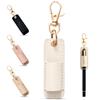 Creative Pen Holders Portable Pu Leather Pen Pouch With Keychain Pen Case Pocket Clip Home And Office Storage Supplies