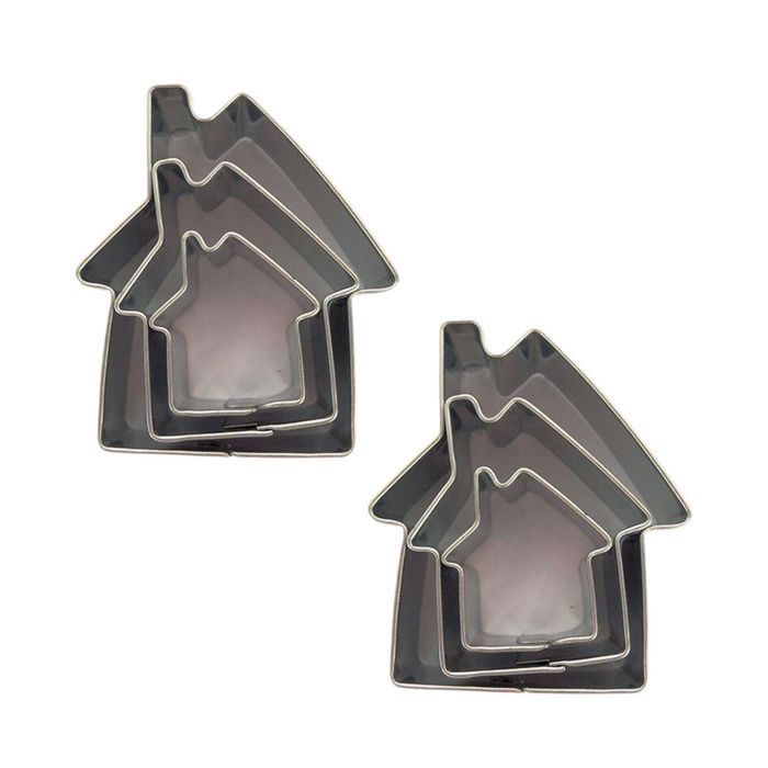 6 mini emporte-pièces inox - Maisons