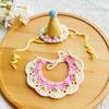 Cute Cat Birthday Hat Pet Birthday Party Dog Accessories New Dog Neck Set  for Small Dogs Puppy