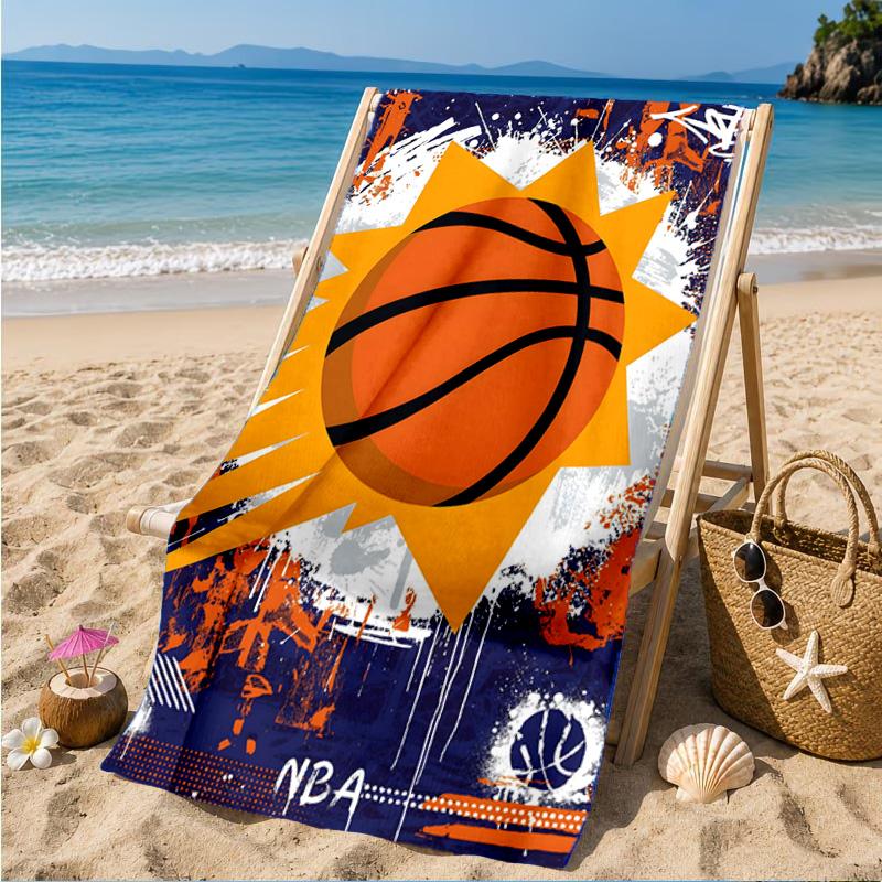 Suns Basketball Artwork Beach Towel, Microfiber Beach Towel, Perfect For Pool, Beach, Travel, Home Decor Beach Party Fan gifts