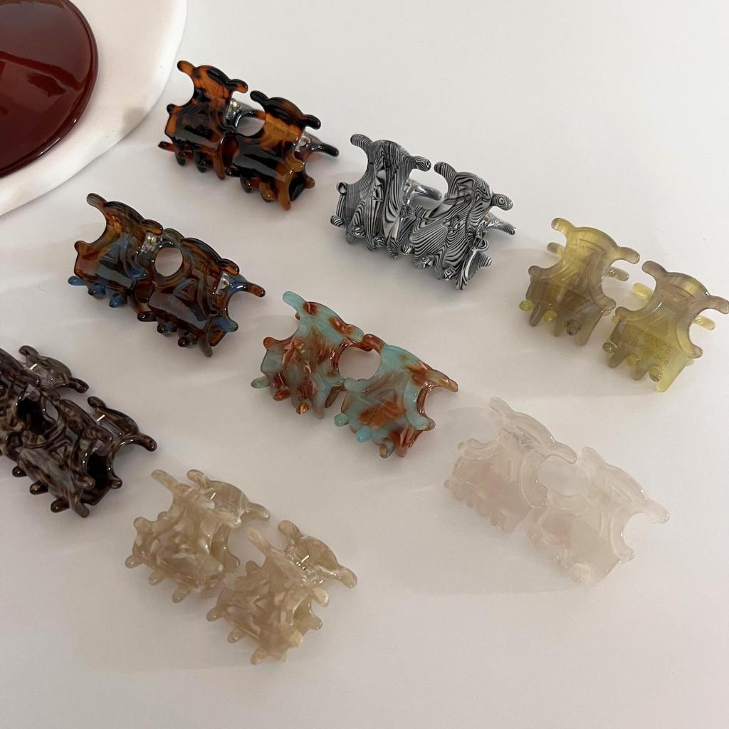 Элегантная мини-заколка для волос Gold Label из ацетата — ретро-стиль для челки