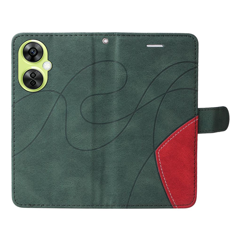 Для OnePlus Nord N10 5G, Nord N100, Nord CE 5G, Nord 2T... Линейный узор, стиль сращивания, дизайн из искусственной кожи, откидная подставка, кошелек, сумка для телефона, чехол с картой