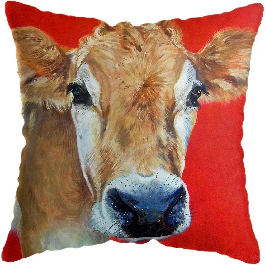Scottish Highland Cow Yak Animal Doublesided Printed pillow cover Short plush Suitable living rooms sofas throw cushion cover