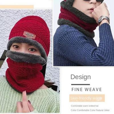 Осенне-зимние шапки и шарфы для мужчин и женщин в одном стиле, вязаные теплые модные шапки в семейном стиле, комплект из двух предметов