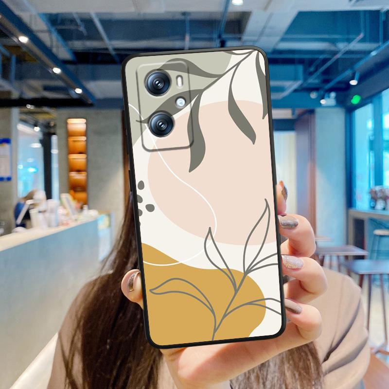 Vintage Flower Leaves For OPPO Find X6 X5 X3 A54S A5 A94 A16 A53S A57 A74 A72 A98 A78 A96 A9 5G Black Soft Phone Case