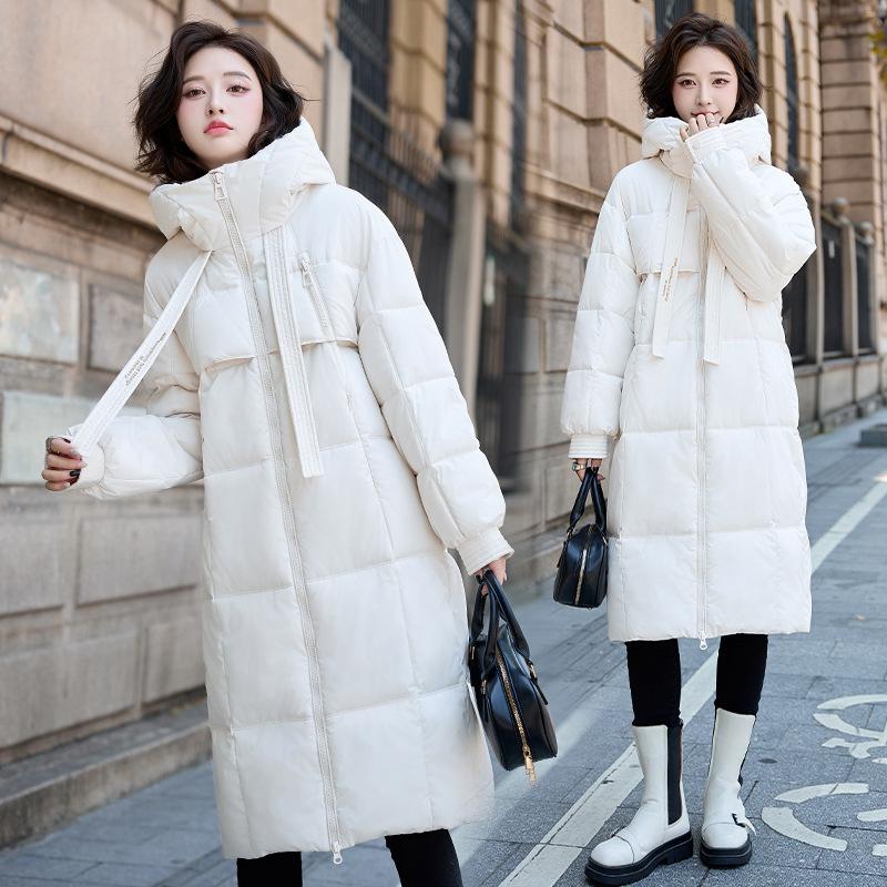New Style 2025 Winter Thick Down Cotton-padded Coat for Women Long Over Knee Korean Loose Cotton-padded Coat