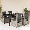 VidaXL Garden Dining Set 5 Pcs Grey Cushions Wicker 3262995